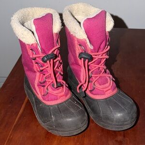 Sorel Kids' Pink and Black Snow Boots